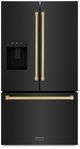 ZLINE Autograph Edition 36" 28.9 Cu. Ft. Black Stainless Steel Freestanding French Door Refrigerator with Dual Ice Maker-0