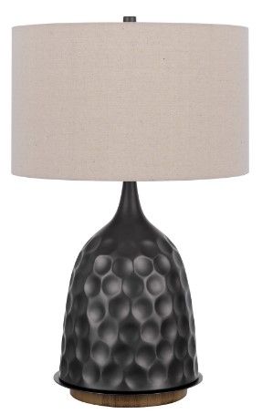Cal® Lighting & Accessories Oskaloosa Charcoal/White Table Lamp-0