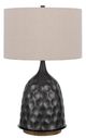 Cal® Lighting & Accessories Oskaloosa Charcoal/White Table Lamp-0