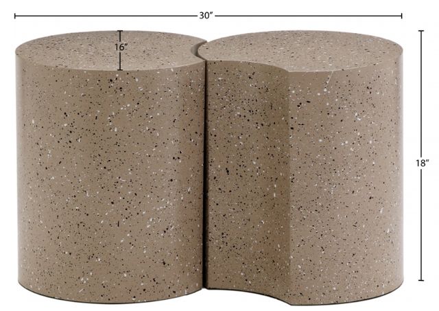 Meridian Furniture Dimple 2-Piece Taupe 18" Modular Nesting End Table Set-2
