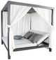 CabanaCoast® Customizable Muse Aluminum Outdoor Cabana Daybed Sling Roof with 3 Curtain-0