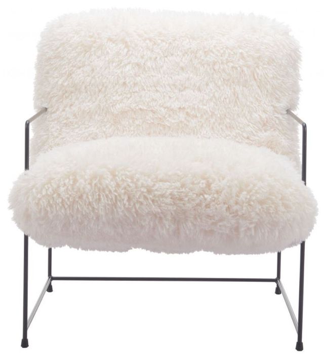 Zuo® Modern Pelut Black/White Accent Chair-1