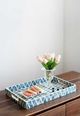 A & B Home Blue/White Rectangular Large Decorative Tray-5