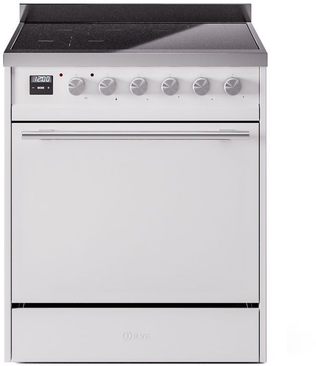 Ilve® Professional Plus II 30" White Pro Style Induction Range-0