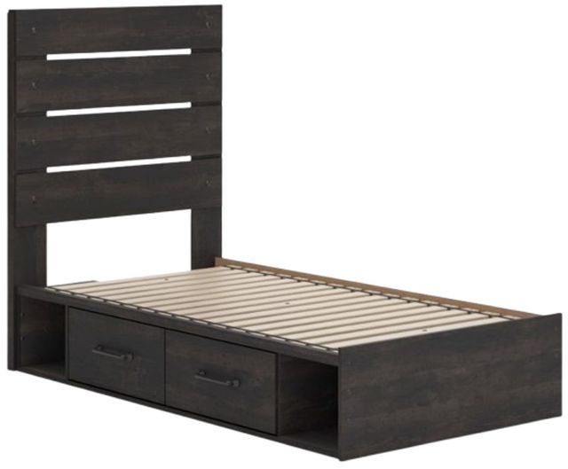 Signature Design by Ashley® Hollivern Dark Gray Twin Panel Storage Bed-3
