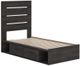 Signature Design by Ashley® Hollivern Dark Gray Twin Panel Storage Bed-3