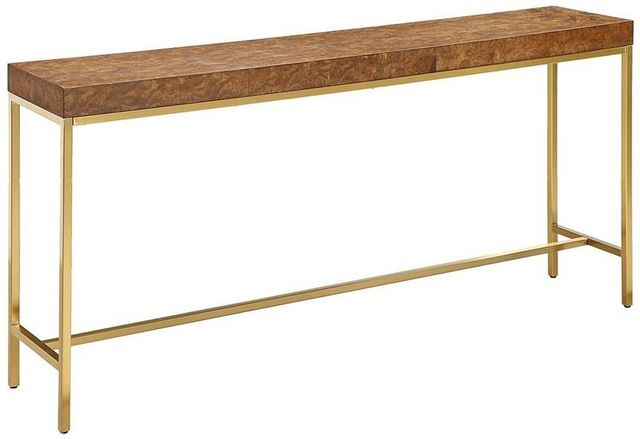 Uttermost® Moran Brown Console Table with Gold-Plated Frame-0