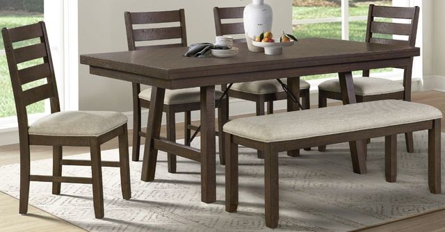 Elements International Jax 6-Piece Cherry Standard Height Dining Set