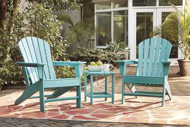 Signature Design by Ashley® Sundown Treasure 3-Piece Turquoise Outdoor Seating Set-0