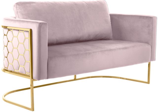 Meridian Furniture Casa Pink/Gold Velvet Loveseat-0