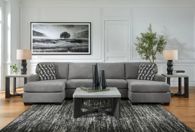 Benchcraft® Birkdale Court 3-Piece Gray U-Shape Sectional and Chaise-2