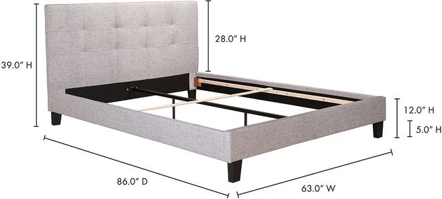 Moe's Home Collection Eliza Light Grey Queen Bed-1