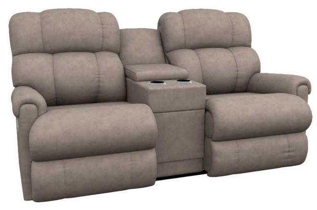 La-Z-Boy® Pinnacle Stone Leather Power Wall Reclining Loveseat with Headrest and Console-0