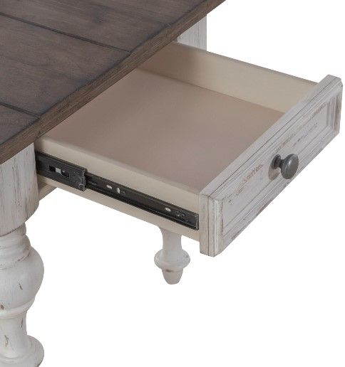 Liberty Furniture River Place 3-Piece Riverstone White Table Set with Tobacco Top -5