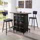 Furniture of America® Dicarda 3-Piece Distressed Walnut/Sand Black Bar Table Set-1