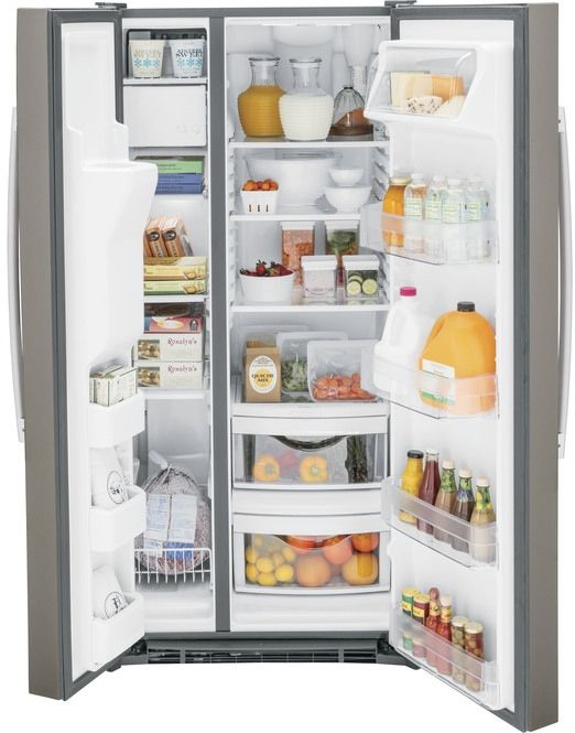 GE® 33" 23.0 Cu. Ft. Fingerprint Resistant Slate Side-by-Side Refrigerator-2