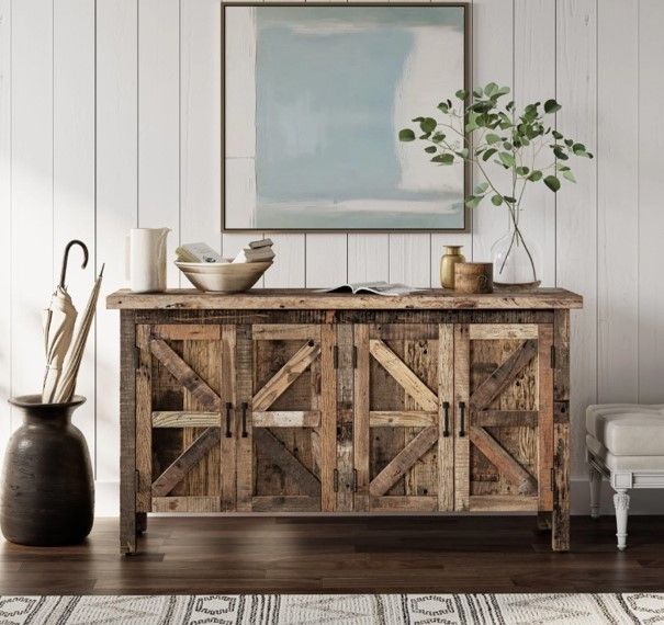 Jofran Inc. Eden Prairie Reclaimed 4-Door Accent Cabinet-1