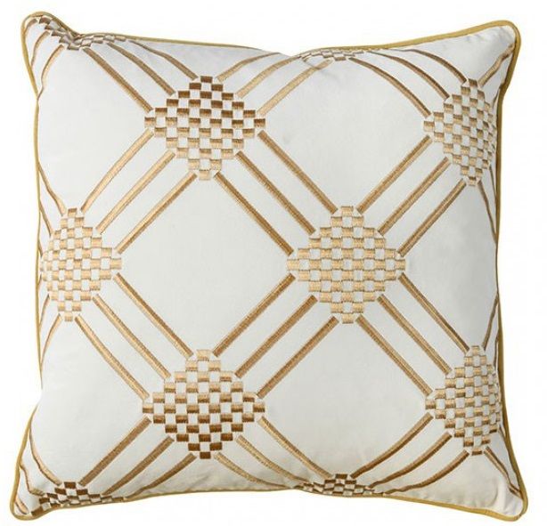 Furniture of America® Pam Ivory/Yellow Throw Pillow-0