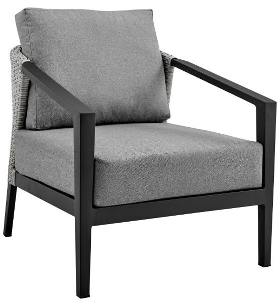Armen Living Aileen 4-Piece Black Outdoor Patio Lounge Set-2