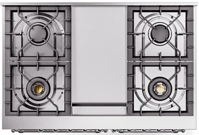 Ilve® Nostalgie II Series 40" Blue Grey Pro Style Dual Fuel Range-2
