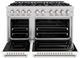 ZLINE Classic 48" Satin Stainless Steel Pro Style Gas Range with White Matte Door-1