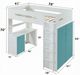 ACME Furniture Nerice Teal/White Twin Youth Loft Bed with Desk and Wardrobe-1