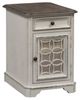 Liberty Furniture Magnolia Weathered Bark Chairside Table with Antique White Base-0