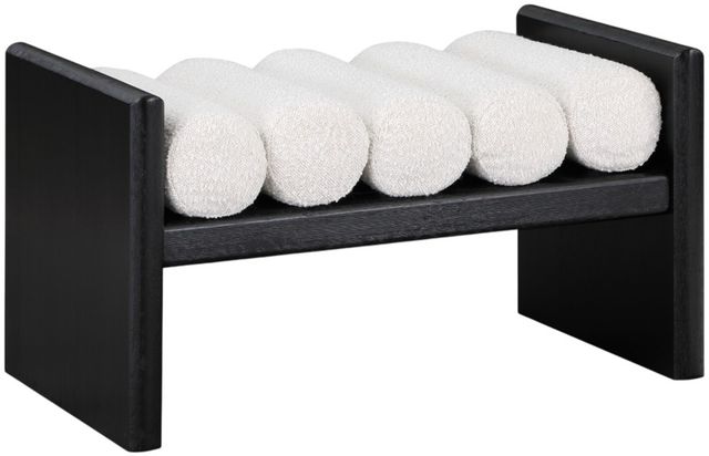Meridian Furniture Waverly Cream/Black 32" Upholstered Bench-0