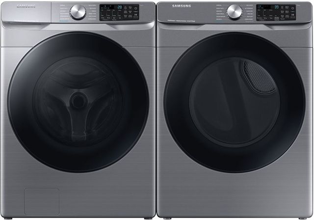 Samsung Platinum Front Load Washer & Gas Dryer Laundry Pair-0