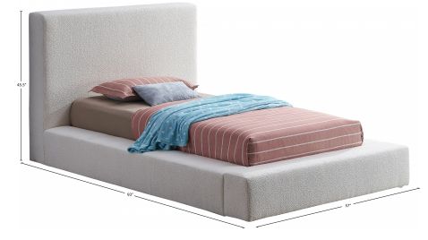 Meridian Furniture Terra Cream Upholstered Twin Panel Bed-3