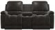 La-Z-Boy® Greyson Dark Chocolate Leather Power Reclining Loveseat with Console-1