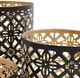 A & B Home Helena 3-Piece Matte Black/Gold Pierced Lantern Set-3