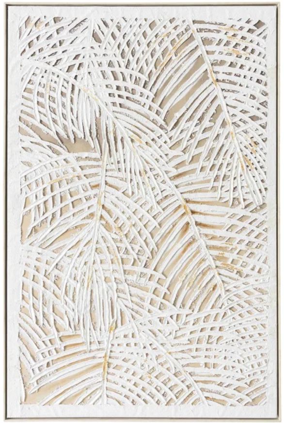 Stylecraft Palm Leaves In White Wall Art-0