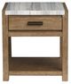 Magnussen Home® Plum Creek Sierra Brown End Table with Marble Top-1