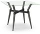 Amisco Customizable Link Glass Top 29.5" Square Table with Steel Legs-0