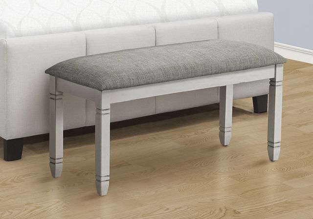 Monarch Specialties Inc. Grey Upholstered Accent Bench-2