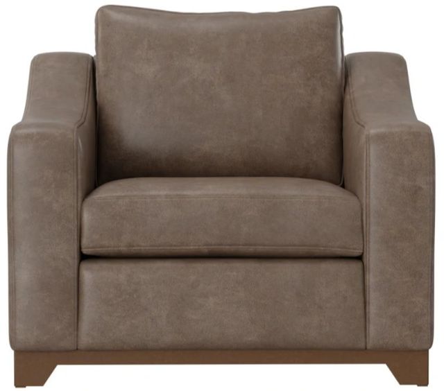 International Furniture Direct Natural Parota Brown Leather Accent Chair-2