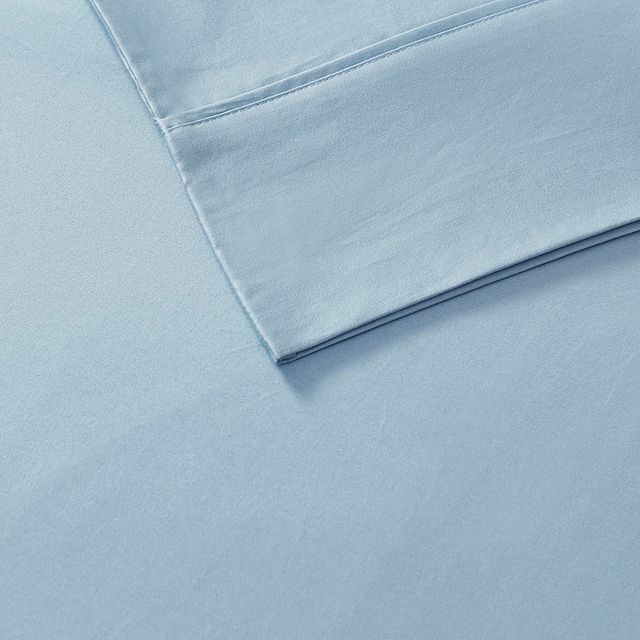 Olliix by Sleep Philosophy Blue Queen 300 Thread Count Liquid Cotton Sheet Set-1