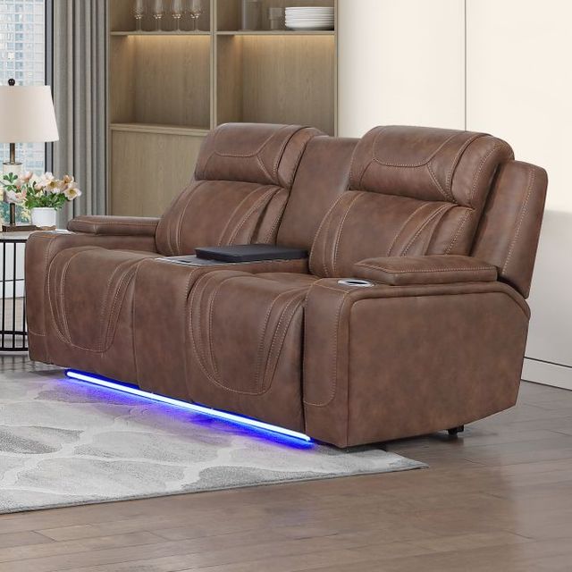 New Classic® Home Furnishings Carrow Brown Power Reclining Loveseat-2