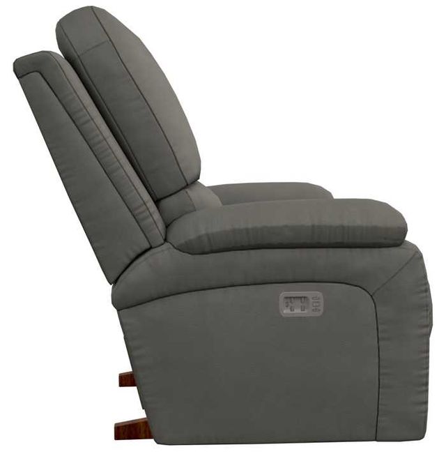 La-Z-Boy® Greyson Blue Grey Leather Power Rocking Recliner with Headrest and Lumbar-2