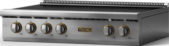 Viking 5 Series 36” Stainless Steel 6-Burner Induction Rangetop with Brushed Brass Trim-1
