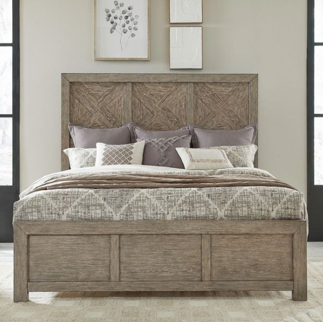 Liberty Furniture Skyview Lodge Cobblestone King Panel Bed-1