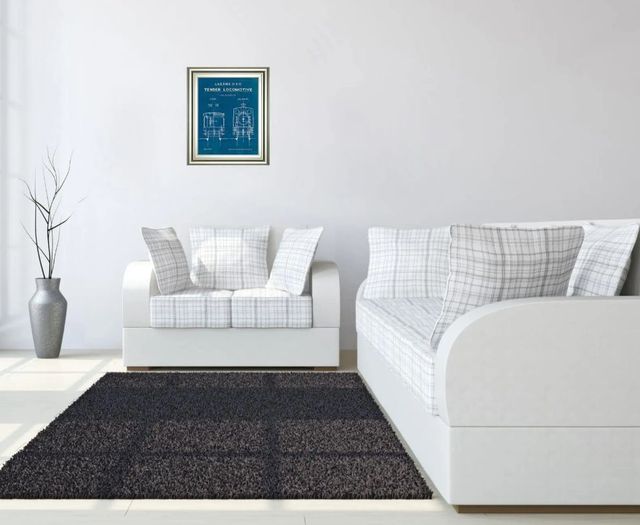 Classy Art Locomotive Blueprint III by Wild Apple Portfolio Wall Art-2