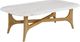Bernards Tapestry Beige Cocktail Table with White Marble Top-0