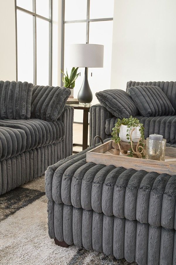 Hughes Furniture® 24550 Mondo Charcoal Sofa-2