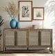 YHD Thalassia Brown/Soft Gray 4-Door Large Cabinet-1