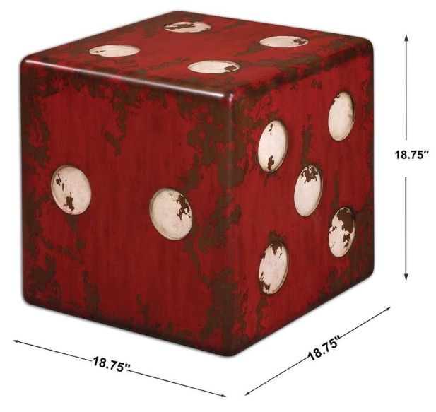 Uttermost® Dice Burnt Red Accent Table-2