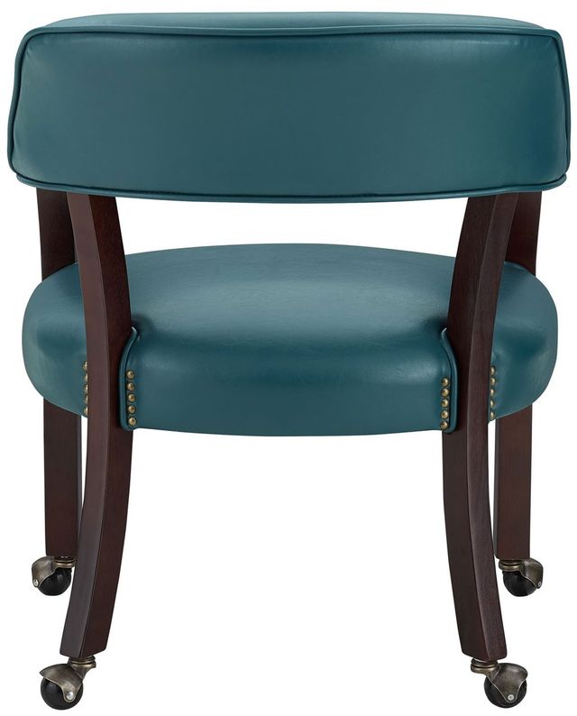 Steve Silver Co. Tournament Cherry/Teal Upholstered Dining Arm Chair-3