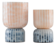 Currey & Company Palazzo Milky 2-Piece Blue/Pink Glass Vases Set-0
