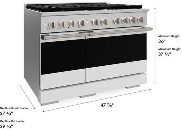 ZLINE Marino 48" Stainless Steel Pro Style Gas Range with White Matte Door-2
